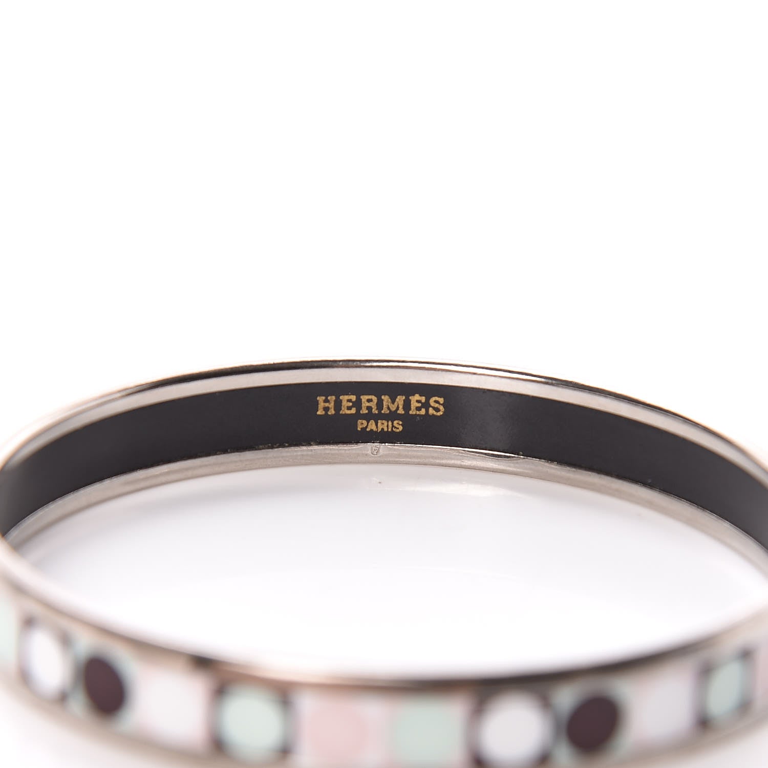 Hermes Enamel Printed Narrow Deco Dot Bracelet 65 4 of 5