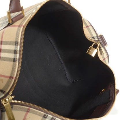 Burberry Haymarket Check Medium Holdall Duffel Bag Brown 5 of 9