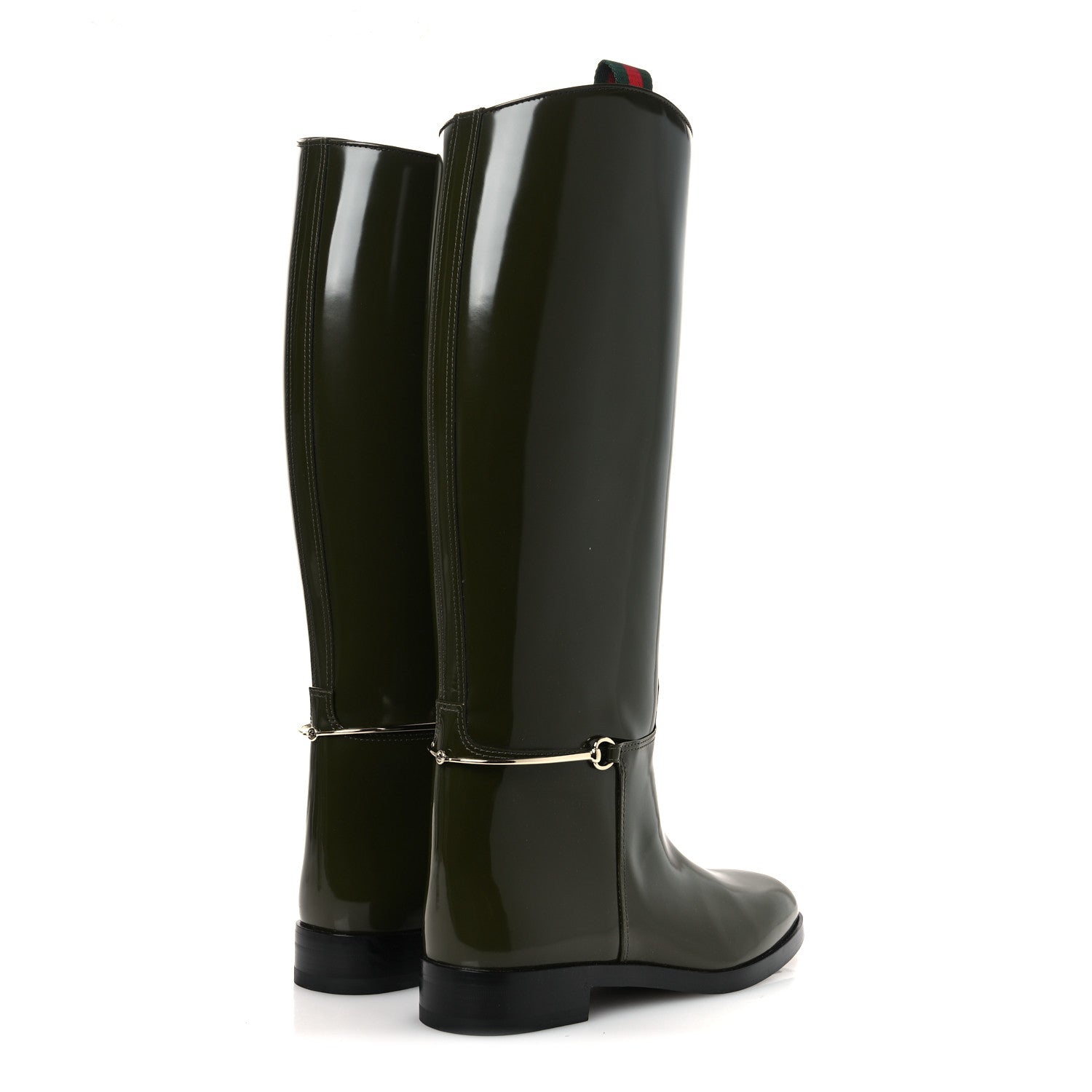 Gucci Brushed Calfskin Michelangelo Slim Horsebit Riding Boots 39 Luscious Green 5 of 11