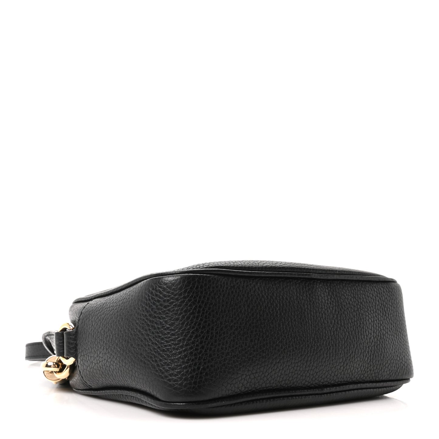 Pebbled Calfskin Small Soho Disco Bag Black