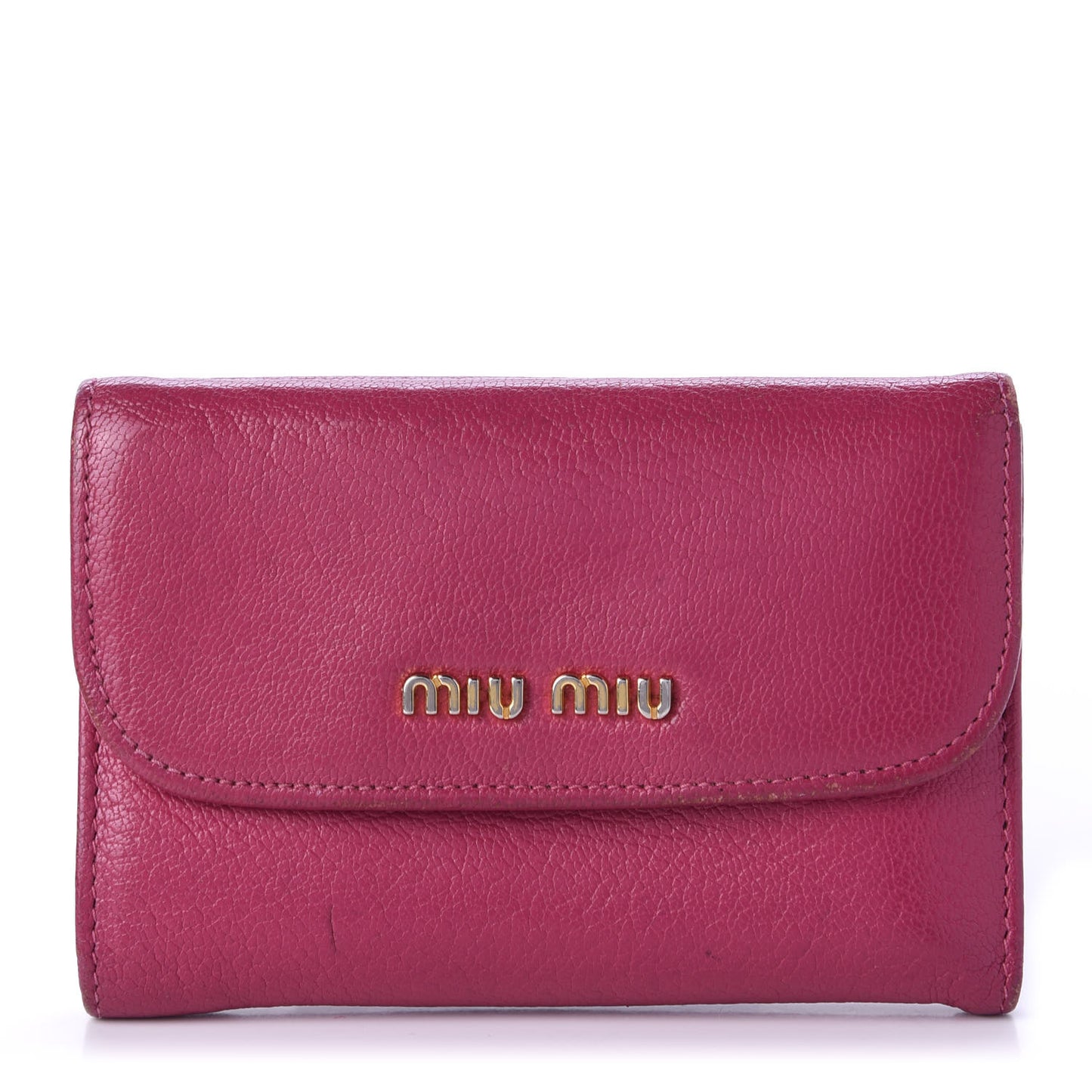 Goatskin Madras Flap Wallet Peonia
