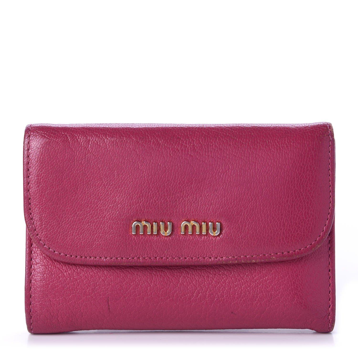 Miu Miu Goatskin Madras Flap Wallet Peonia 1 of 8