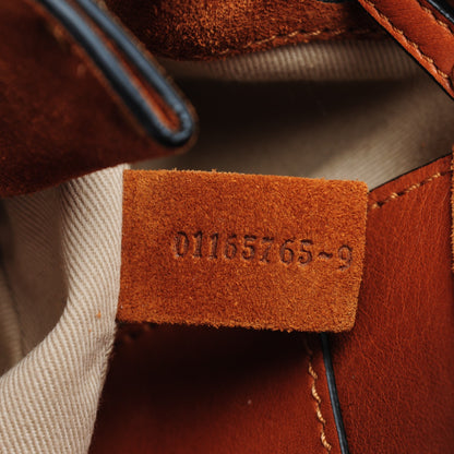 Chloe Suede Studded Small Inez Drawstring Bag Caramel 7 of 8