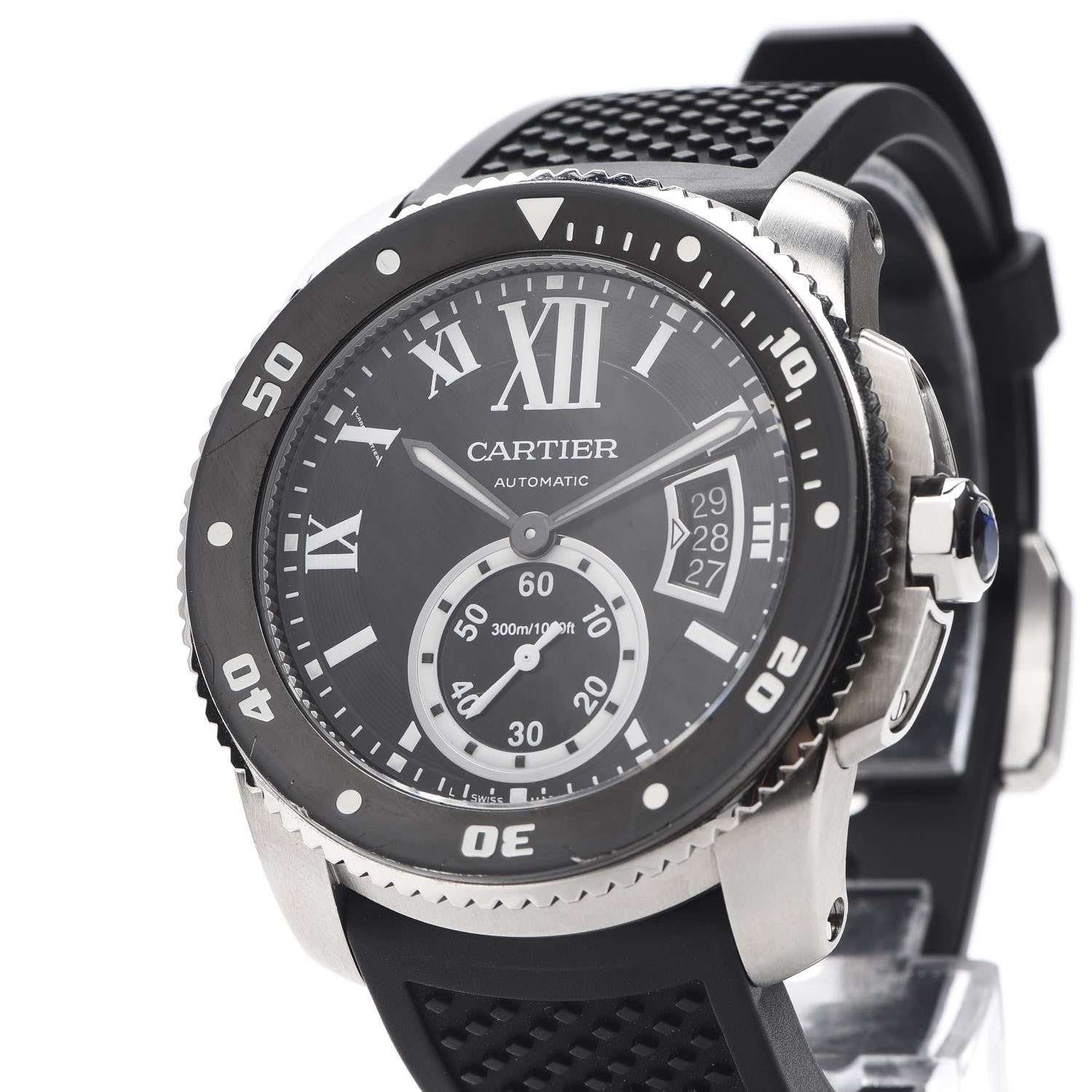 Cartier Stainless Steel Rubber 42mm Calibre de Cartier Diver Automatic Watch Black 8 of 9