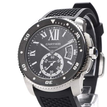Cartier Stainless Steel Rubber 42mm Calibre de Cartier Diver Automatic Watch Black 8 of 9