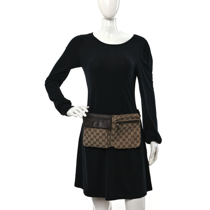 Gucci GG Monogram Double Pocket Belt Bag Dark Brown 2 of 9