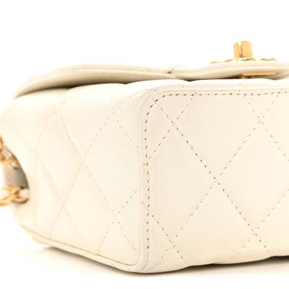 Chanel Lambskin Handle Crush Top Handle Flap Bag White 9 of 13