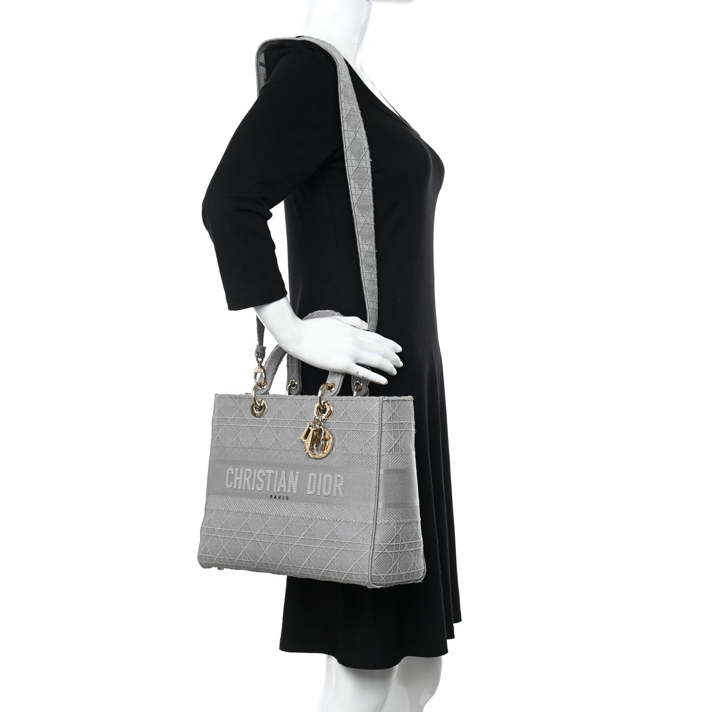 Canvas Embroidered Cannage Lady D-Lite Gray