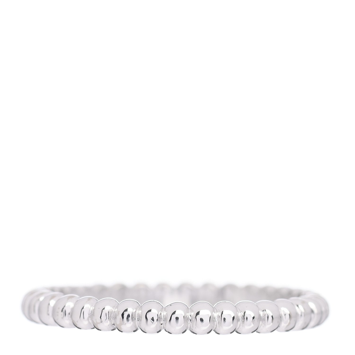 Van Cleef & Arpels 18K White Gold Small Perlee Ring 53 6.5 1 of 5