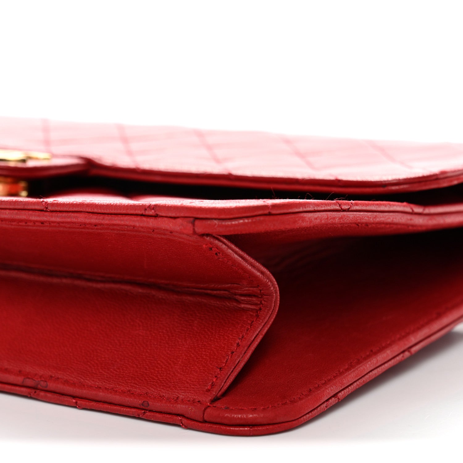 Chanel Lambskin Quilted Medium Single Flap Red 9 of 11