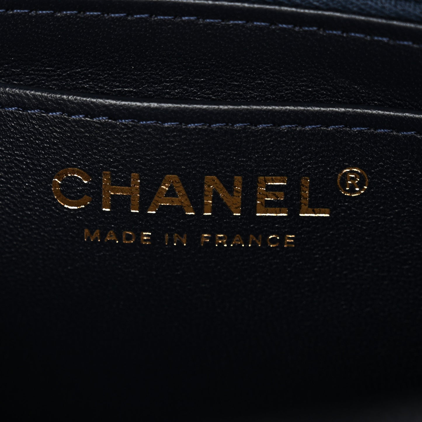 Denim Quilted Mini Rectangular Flap Dark Blue
