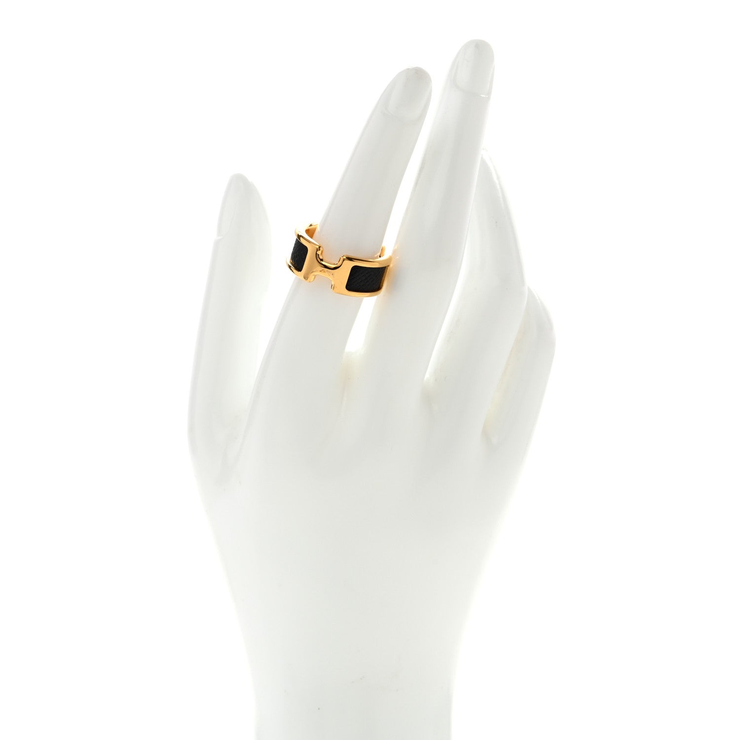 Hermes Madame Calfskin Olympe Ring M Black 2 of 4