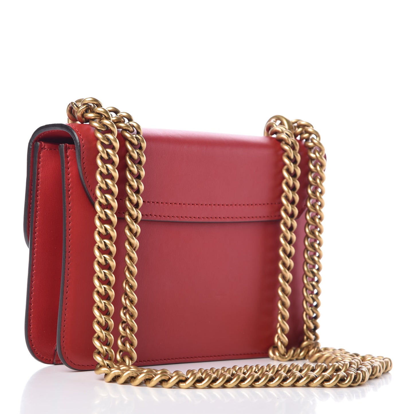 Calfskin Peony Small Chain Shoulder Bag Hibiscus Red