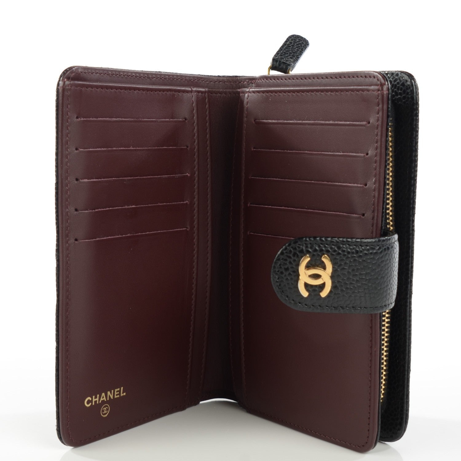 Chanel Caviar Quilted Zipped Pocket Wallet Black 5 of 8