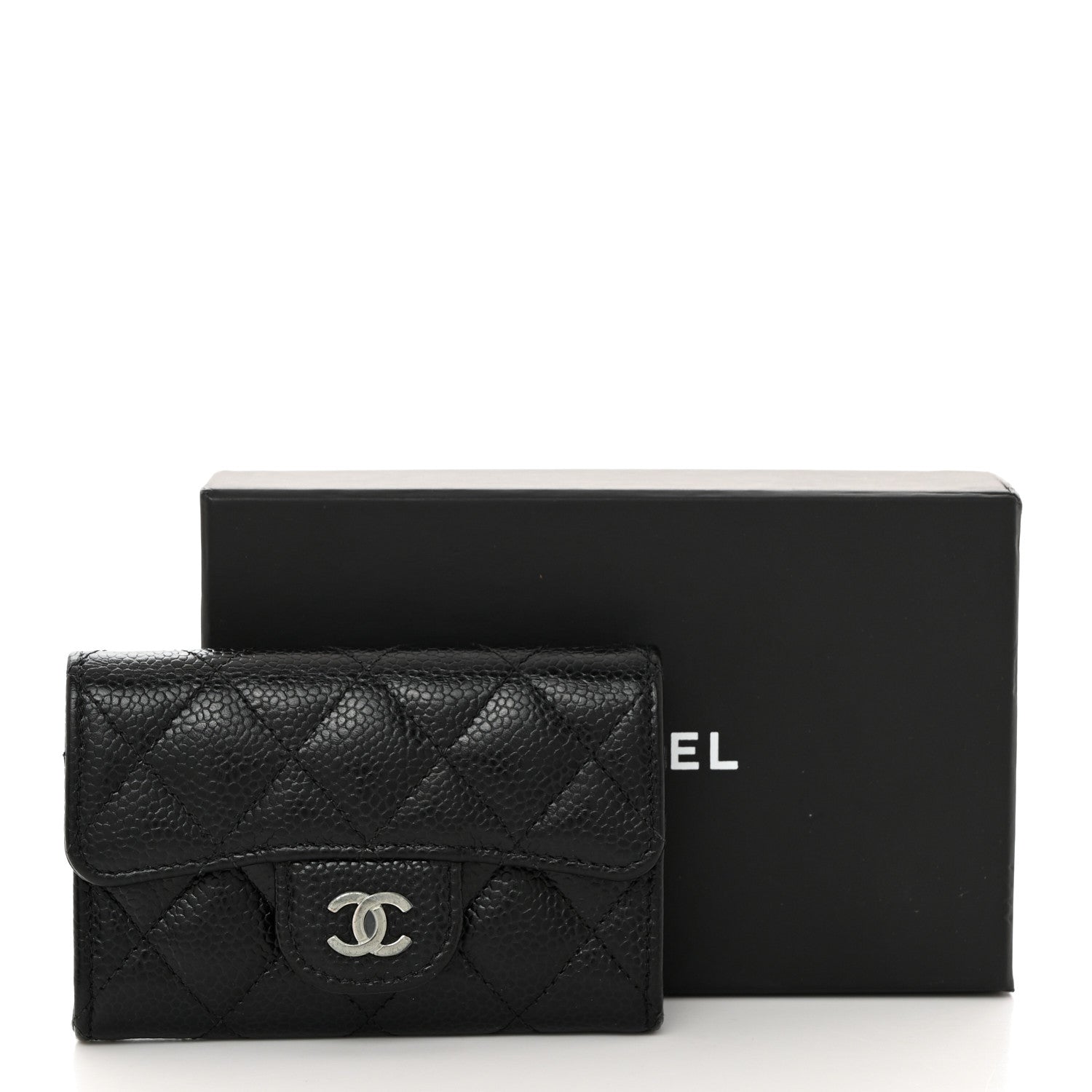 Chanel Caviar Quilted Flap Card Holder Wallet Black 10 of 10