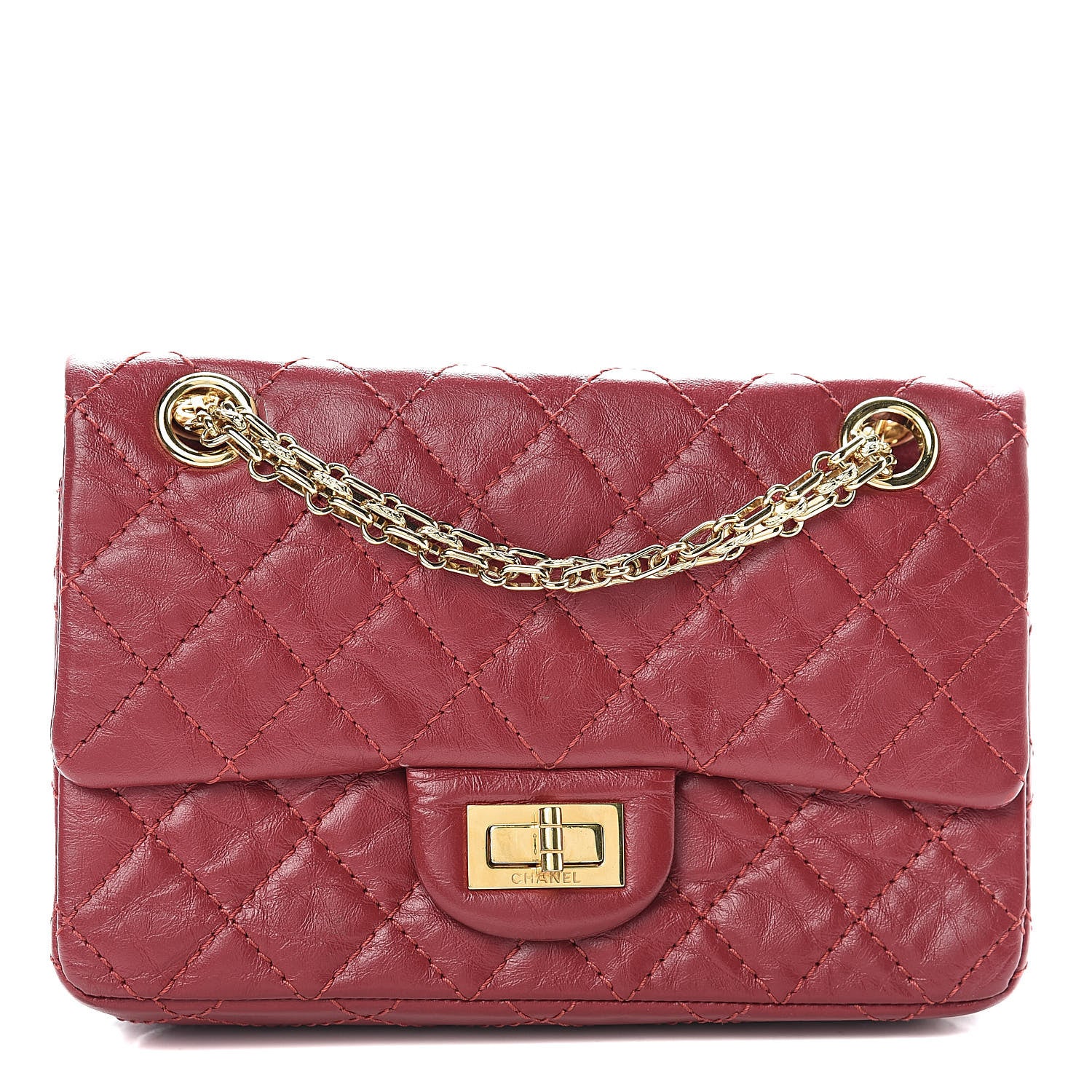 Chanel Aged Calfskin Quilted 2.55 Reissue Mini Flap Red 1 of 11