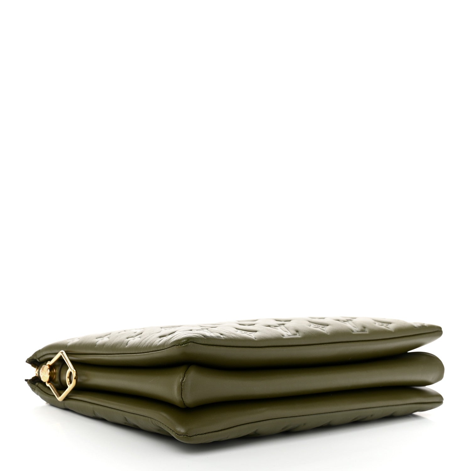 Louis Vuitton Lambskin Embossed Monogram Coussin MM Khaki 4 of 11