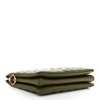 Louis Vuitton Lambskin Embossed Monogram Coussin MM Khaki 4 of 11