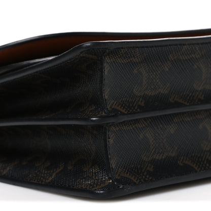 Celine Triomphe Canvas Lambskin Wallet On Strap Tan 9 of 10