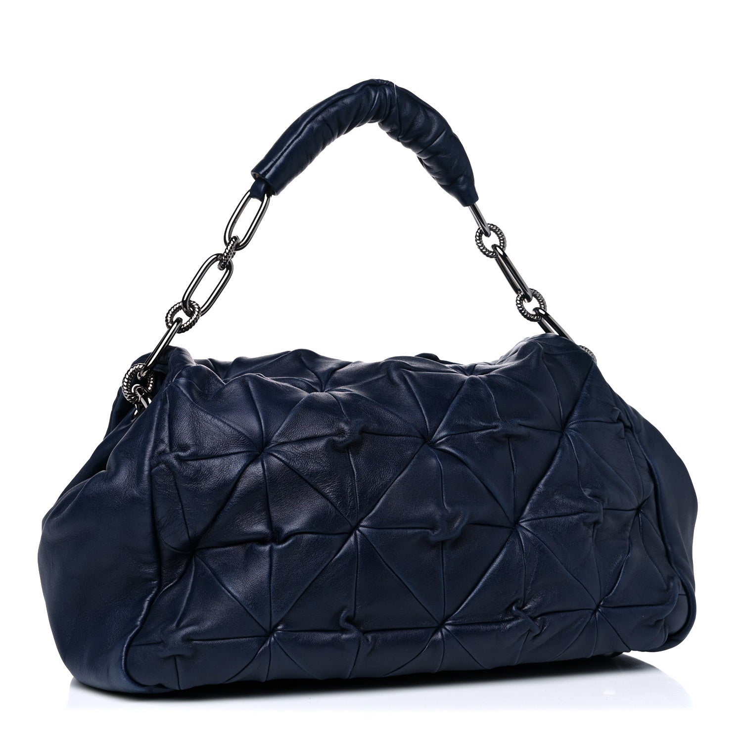 Chanel Lambskin Quilted Soft Squares Origami Accordion Flap Navy 3 of 15
