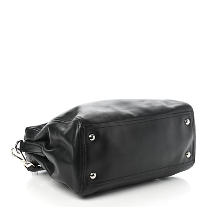 Prada Soft Calfskin Double Zip Shoulder Bag Black 4 of 9
