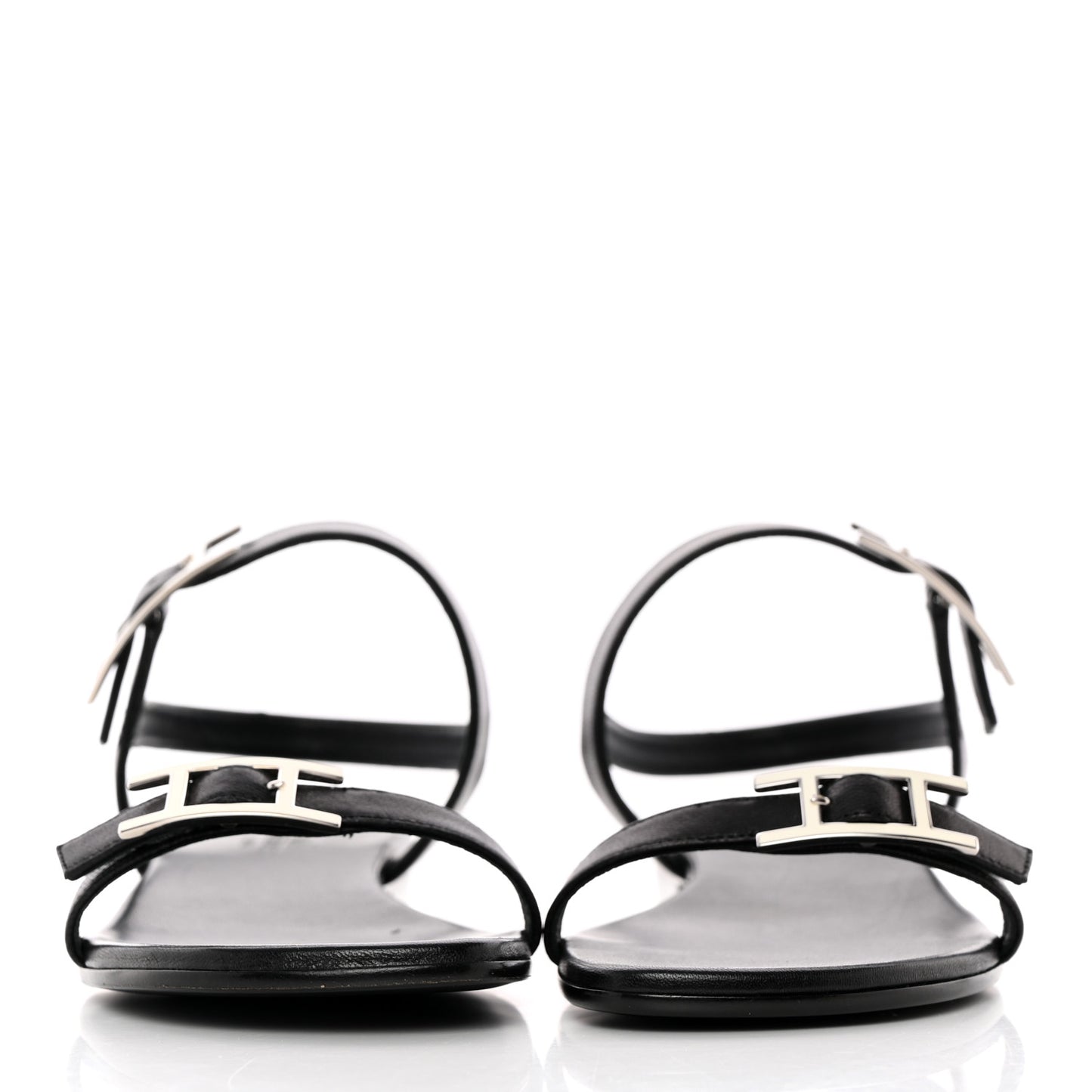 Calfskin Cristal Sandals 37.5 Black
