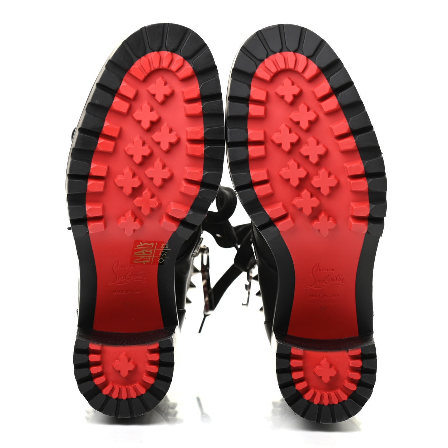 Calfskin Winter Spikes 70 Combat Boots 37 Black