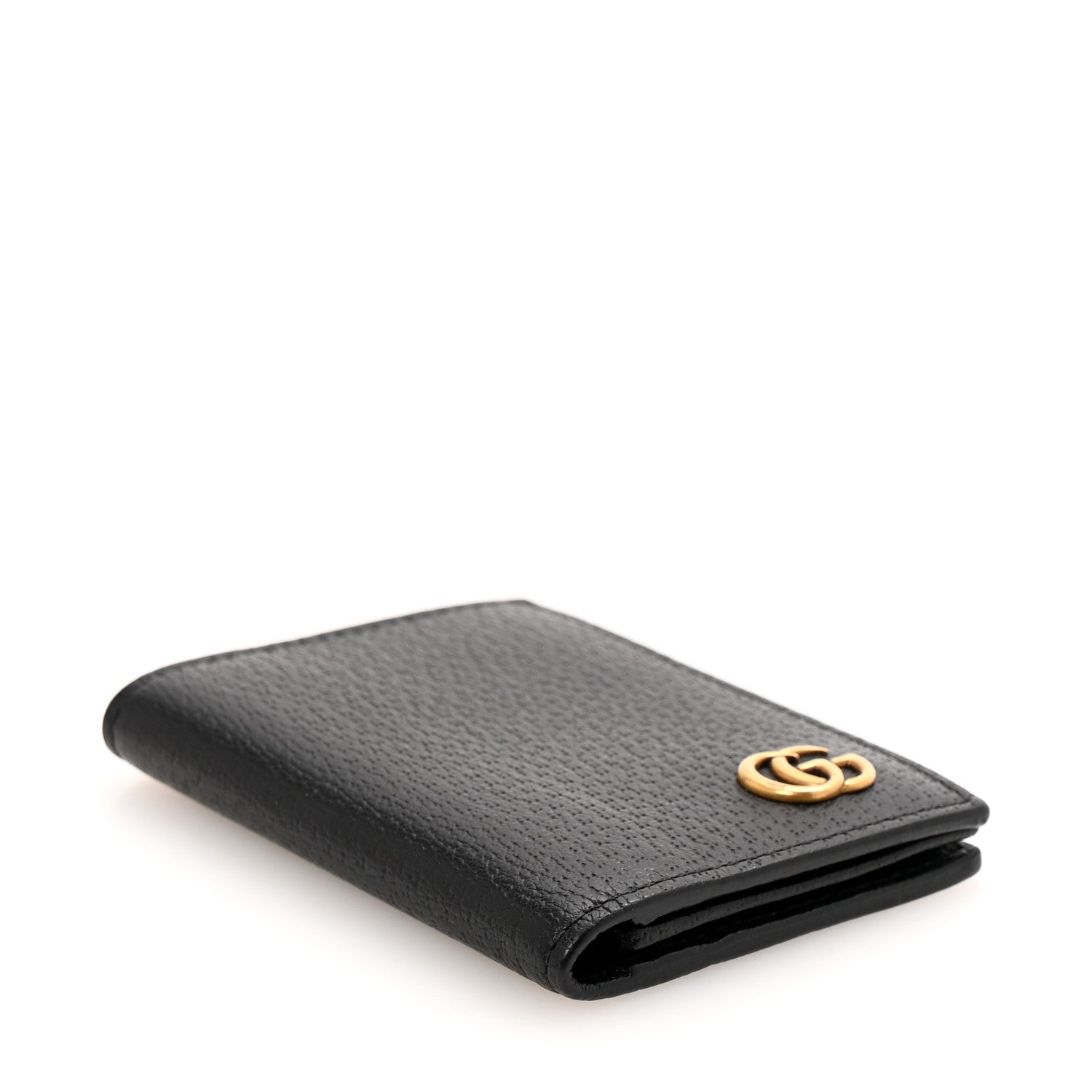 Gucci Calfskin Boar Effect GG Marmont Card Case Black 4 of 9