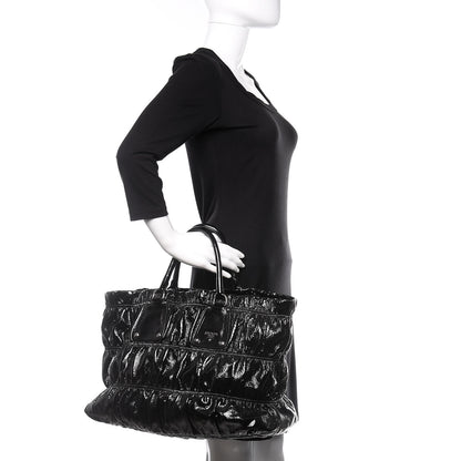 Prada Vernice Gaufre Tote Black 2 of 10
