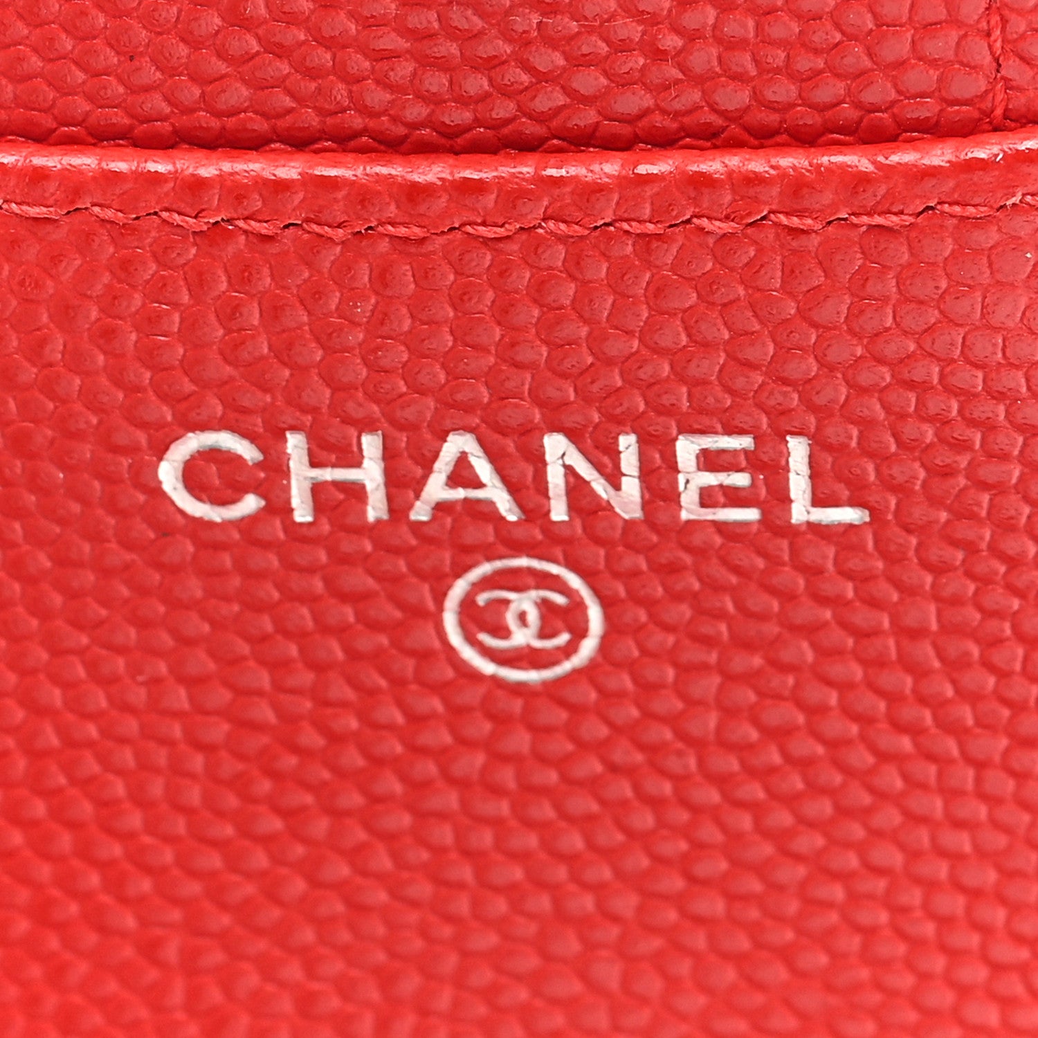 Chanel Caviar Chevron Quilted Compact Flap Wallet Red 6 of 7