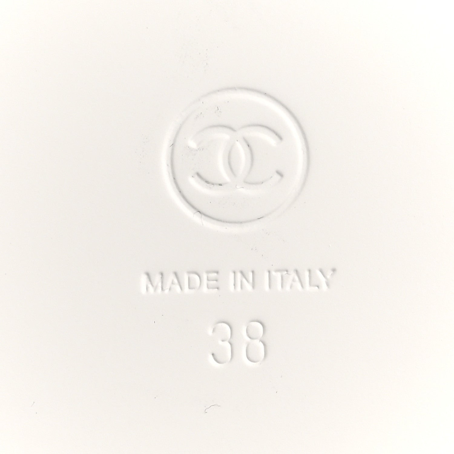 Chanel Calfskin Printed Velcro Dad Sandals 38 White Black 7 of 11