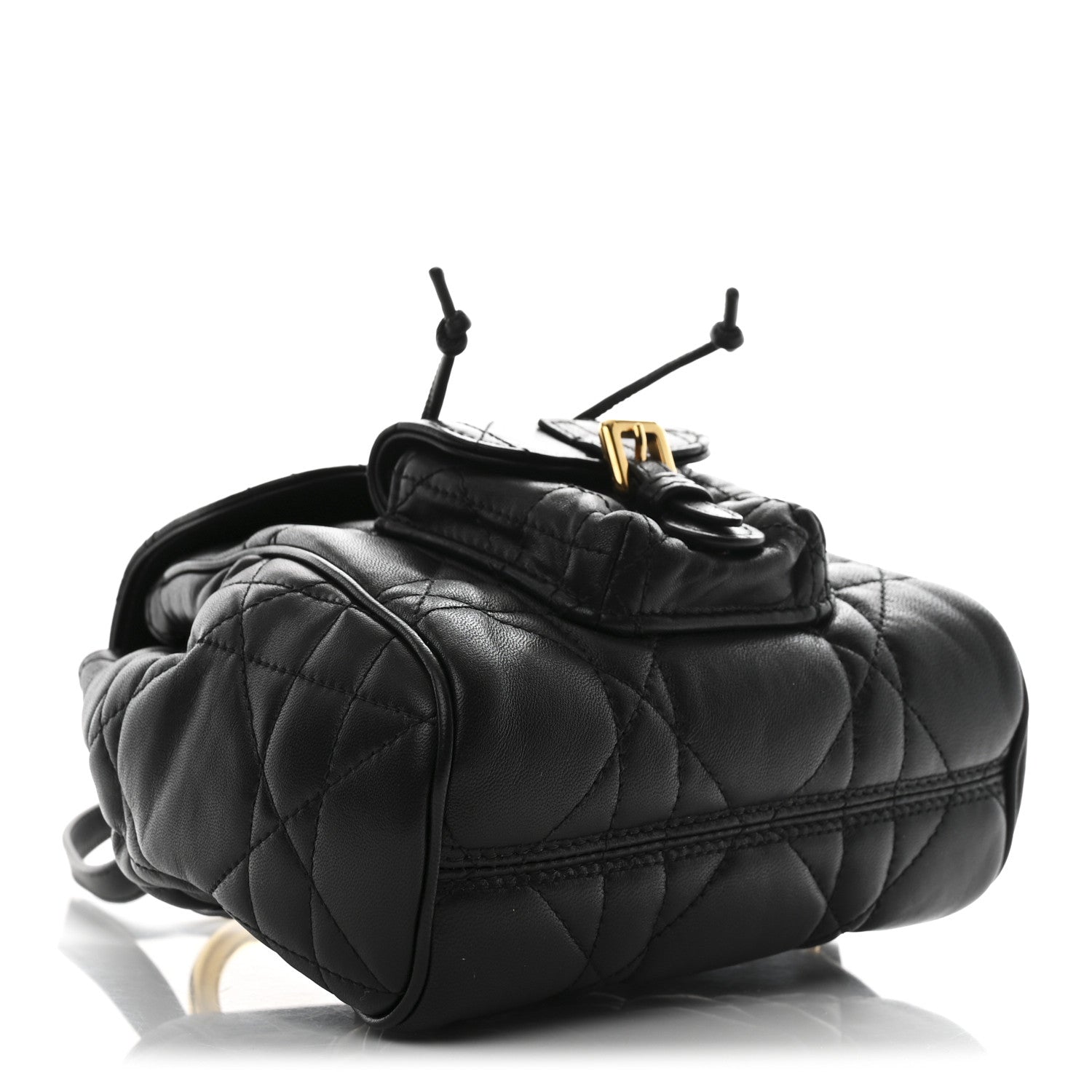Christian Dior Lambskin Macrocannage Small Caro Backpack Black 4 of 11
