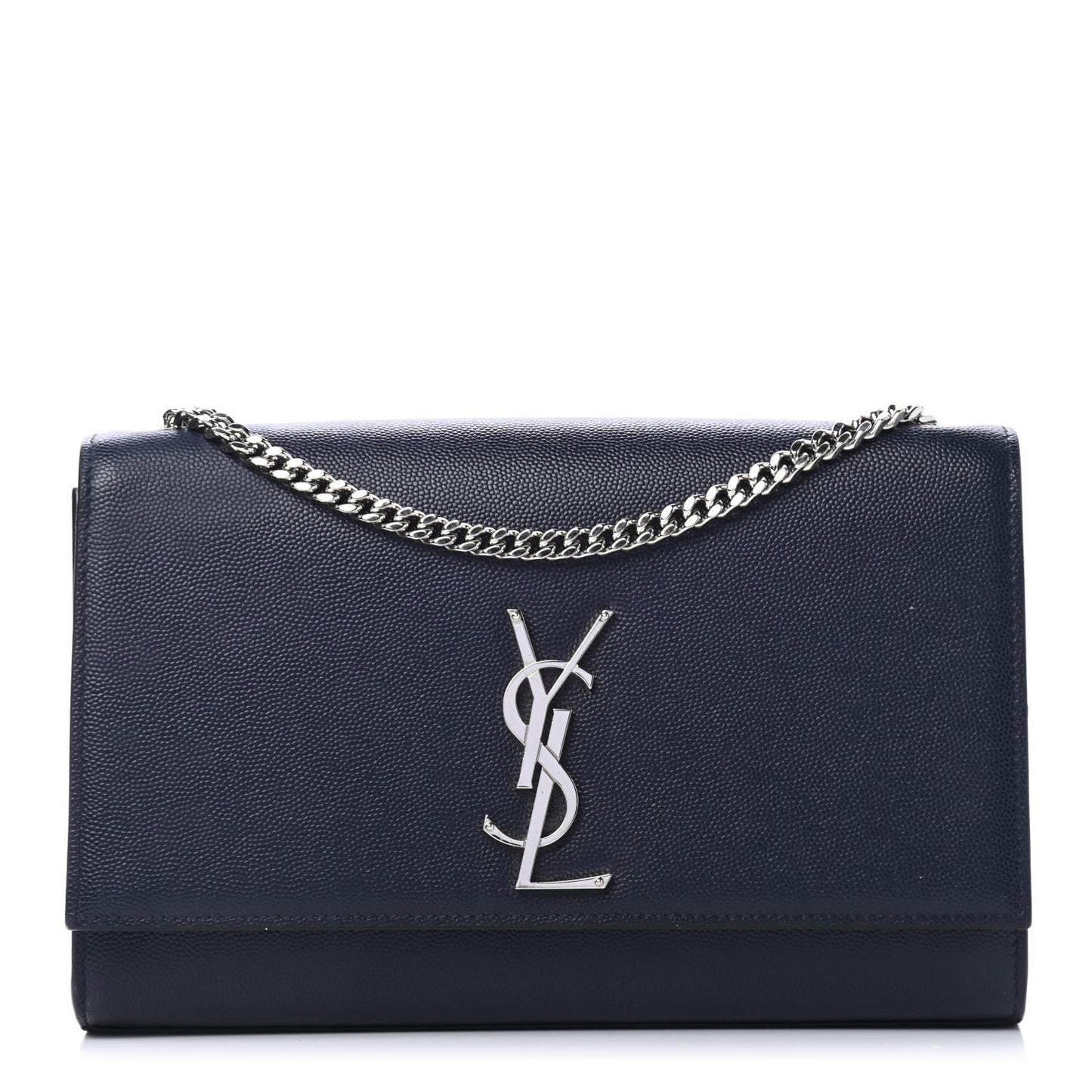 Grain De Poudre Medium Classic Monogram Kate Satchel Deep Marine