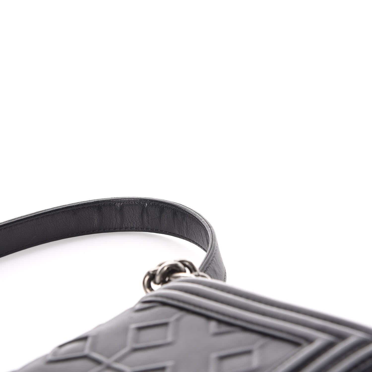 Chanel Calfskin Crystal Embossed Medium Boy Flap Black 8 of 11