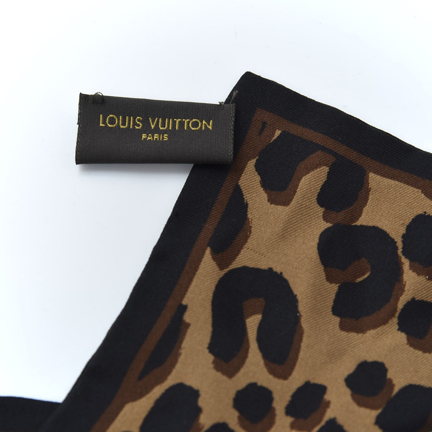 Silk Leopard Bandeau Scarf Marron