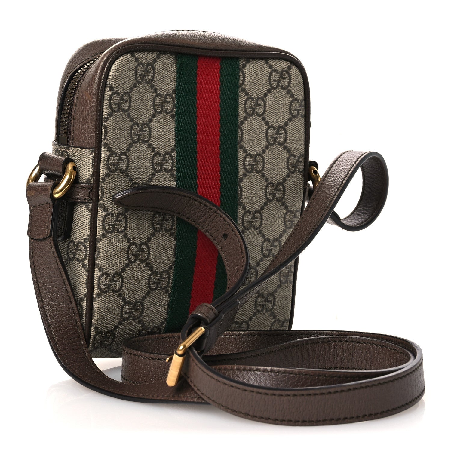 Gucci GG Supreme Monogram Web Mini Ophidia Messenger Brown 2 of 13
