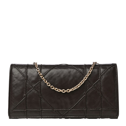 Christian Dior Lambskin Cannage Rendezvous Chain Wallet Brown 1 of 16