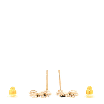 Chanel Metal Pearl Enamel CC Earrings Gold Black 3 of 4