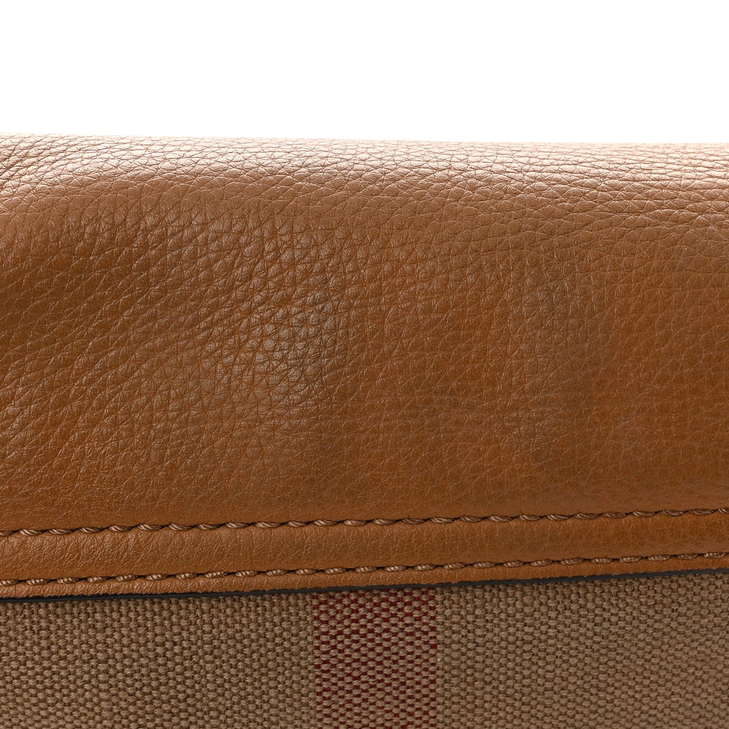 Mega Check Grainy Calfskin Small Gowan Messenger Bag Saddle Brown