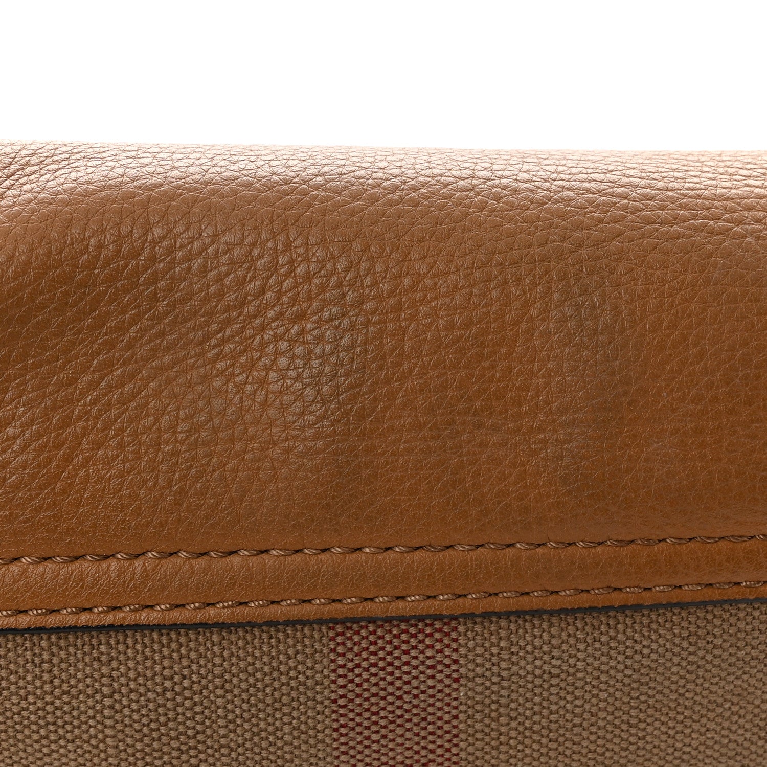 Burberry Mega Check Grainy Calfskin Small Gowan Messenger Bag Saddle Brown 14 of 17