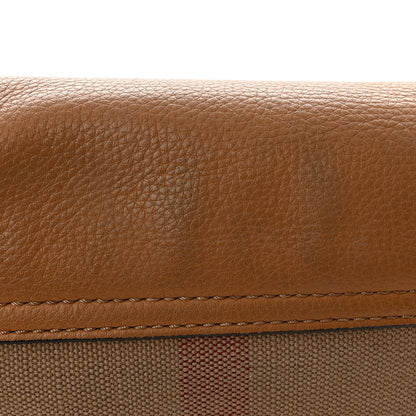 Burberry Mega Check Grainy Calfskin Small Gowan Messenger Bag Saddle Brown 14 of 17