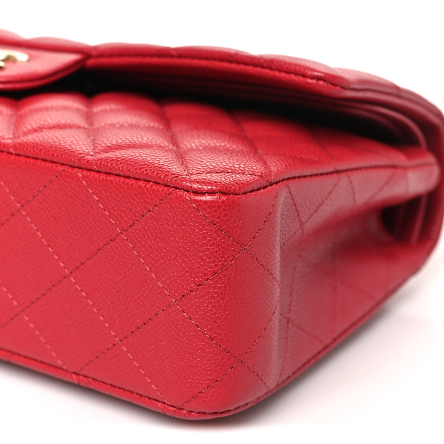 Chanel Caviar Quilted Medium Double Flap Red 10 of 12