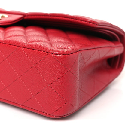 Chanel Caviar Quilted Medium Double Flap Red 10 of 12