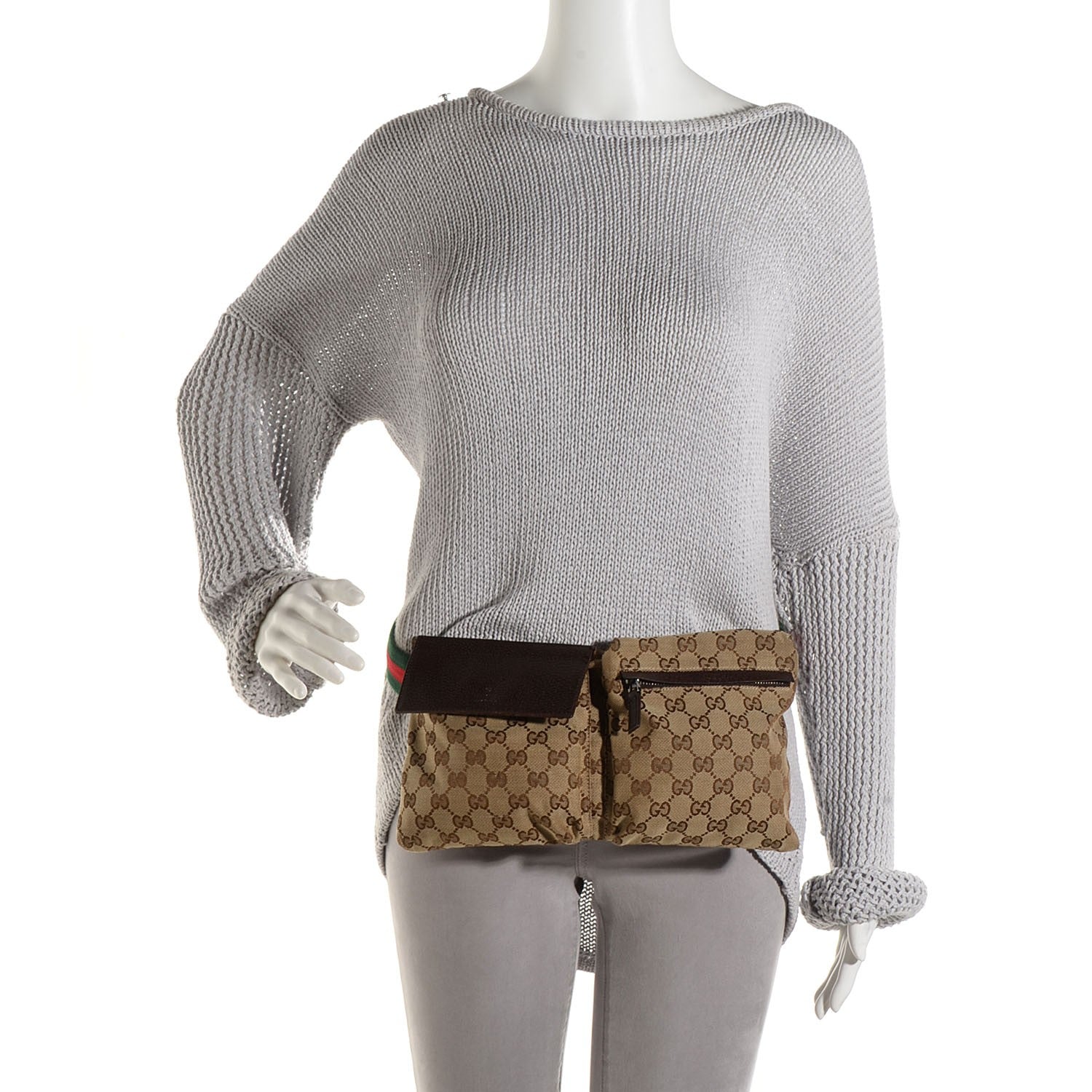 Gucci Monogram Web Belt Bag Dark Brown 2 of 7