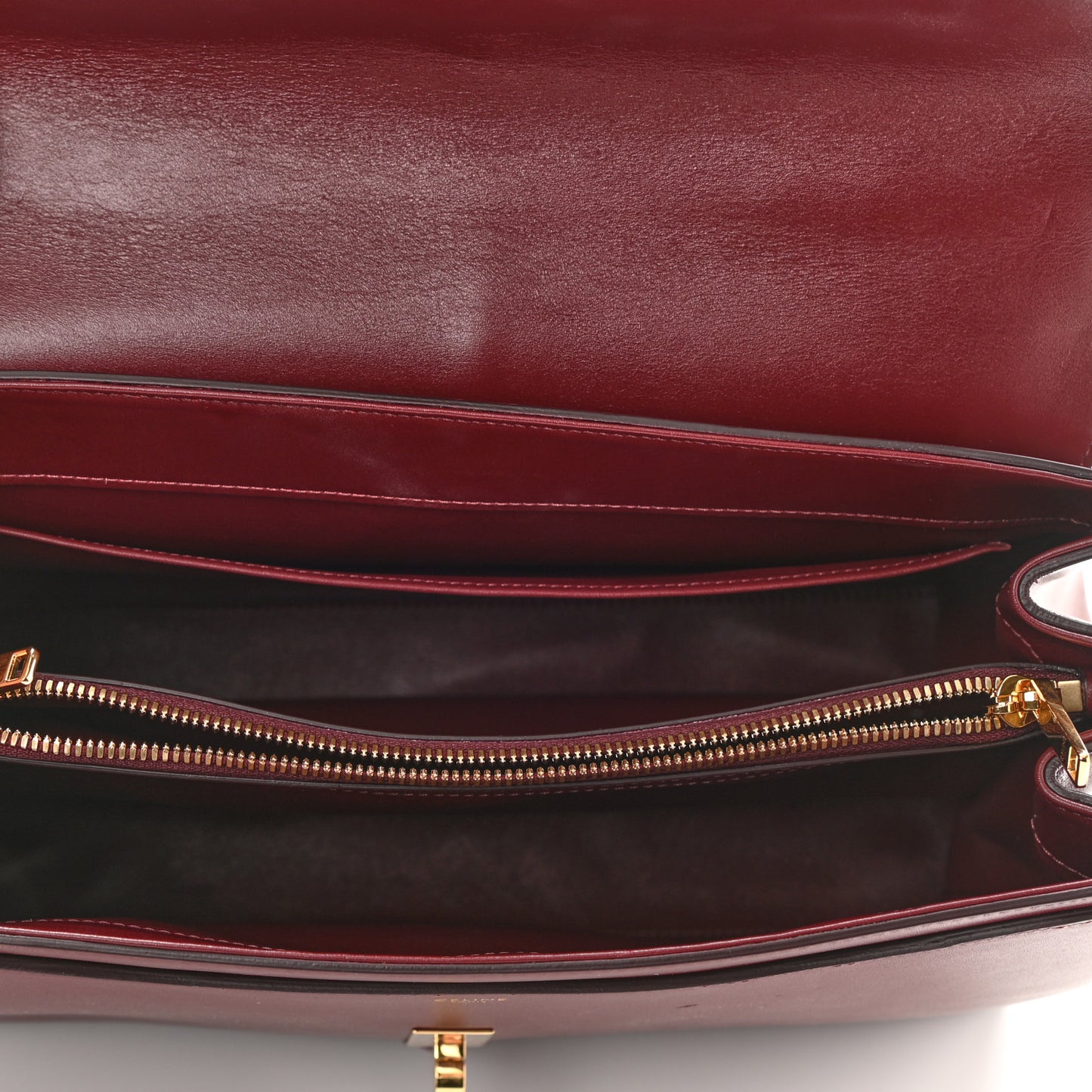 Satinated Calfskin Medium 16 Top Handle Bag Light Burgundy