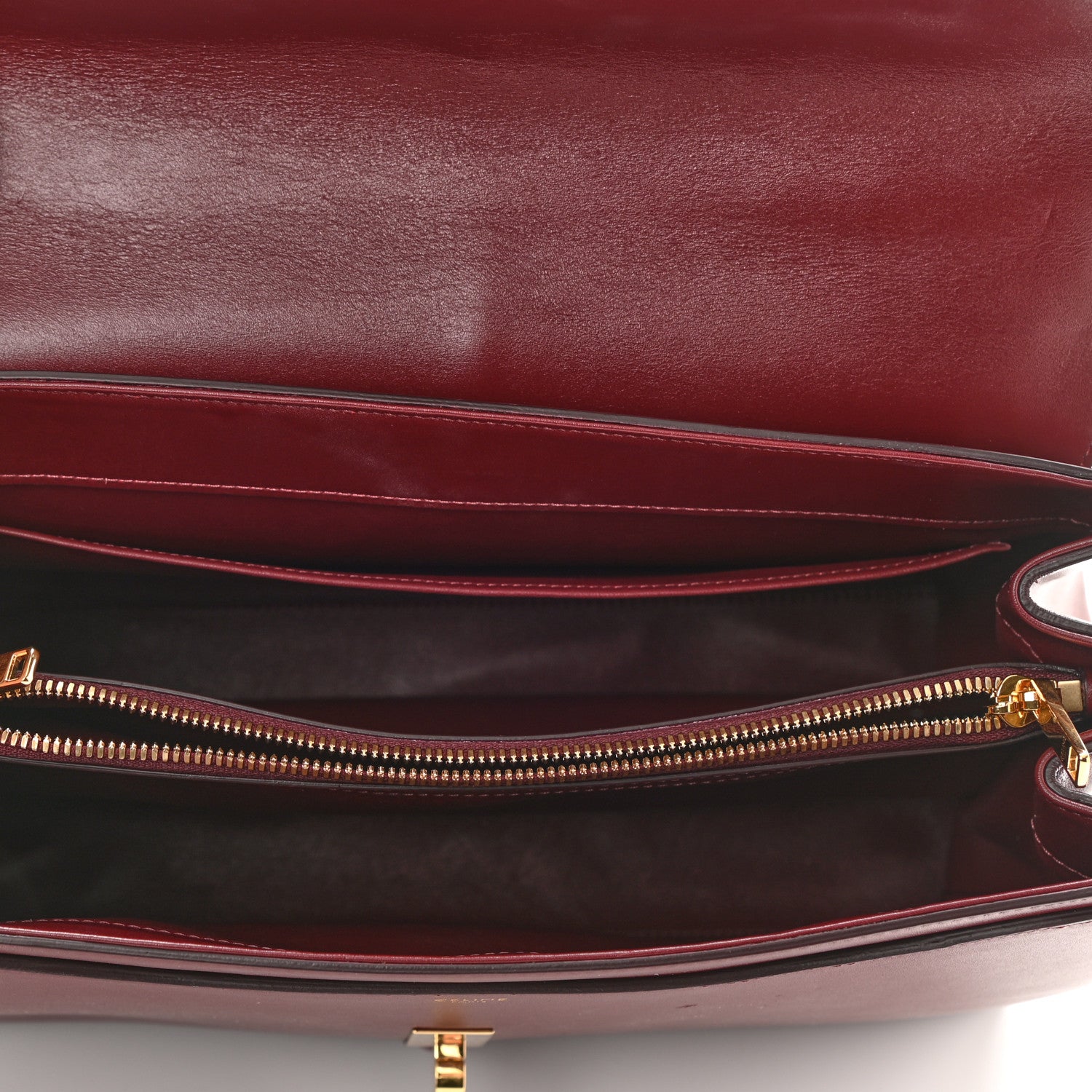 Celine Satinated Calfskin Medium 16 Top Handle Bag Light Burgundy 5 of 9