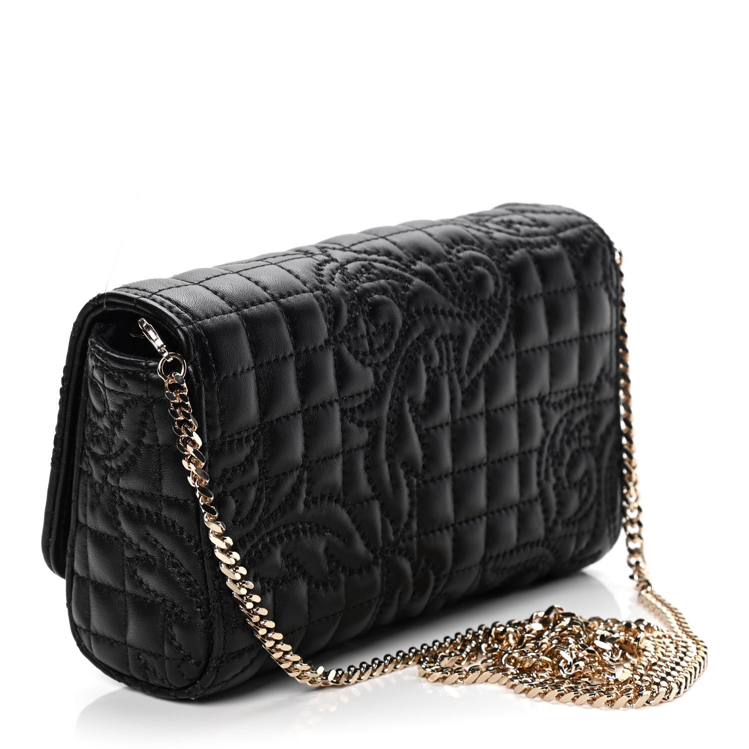 Versace Nappa Barocco Quilted Vanitas Crossbody Black 3 of 9