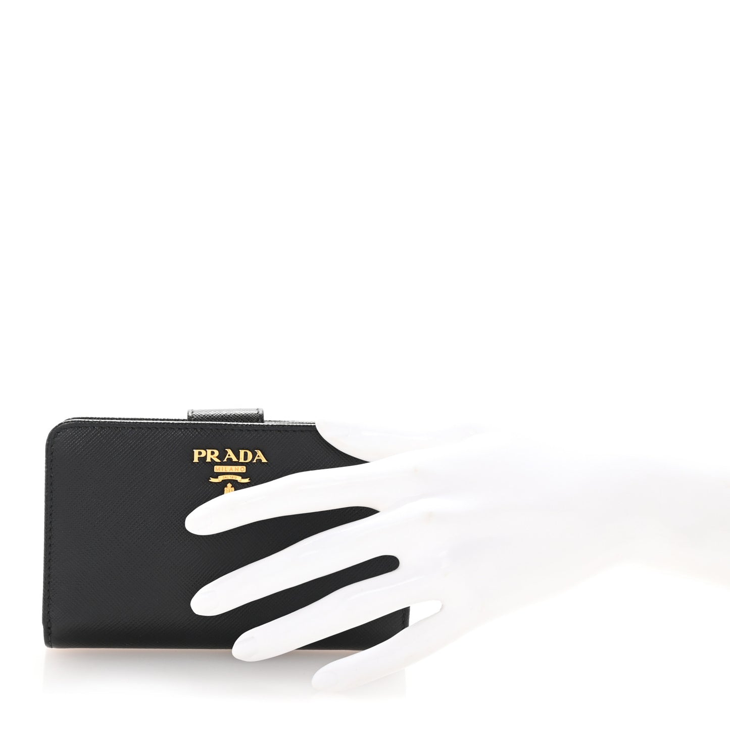 Saffiano Metal Compact Wallet Black