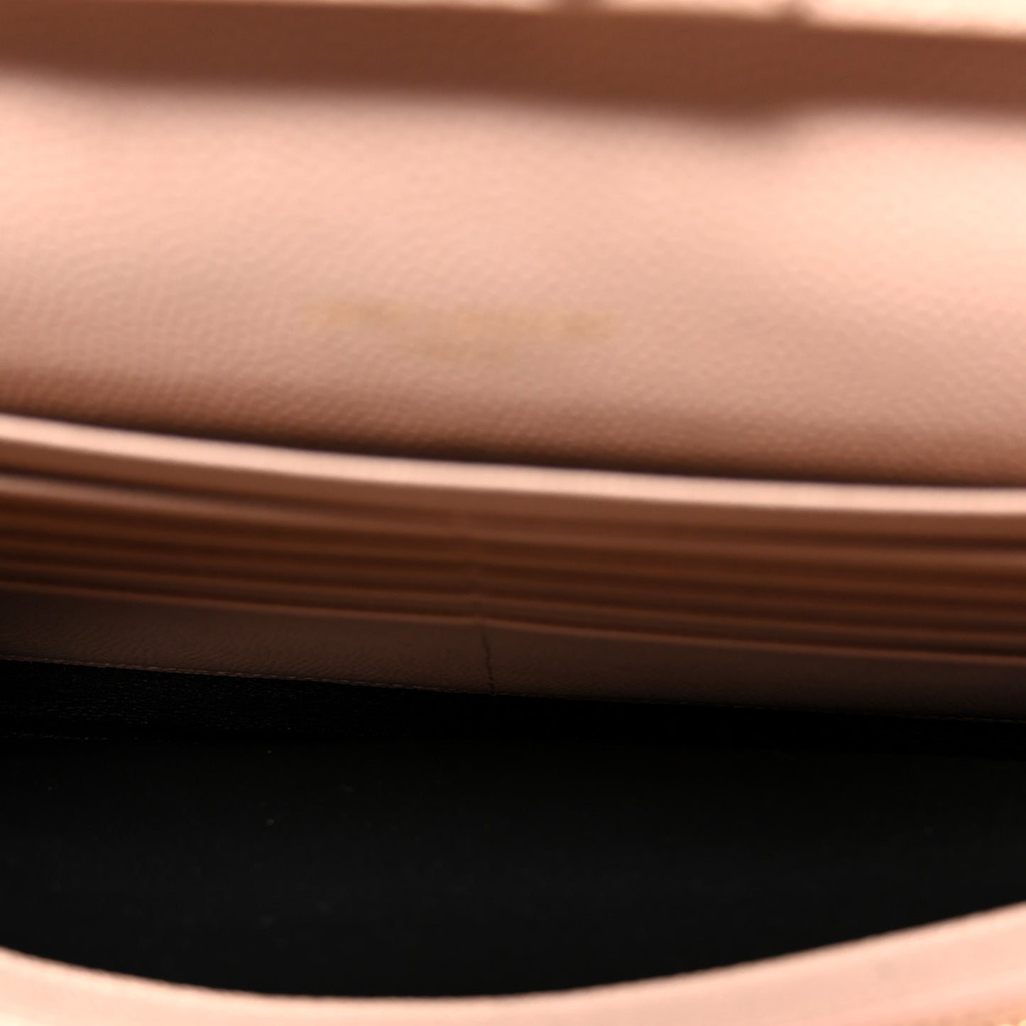 Grain De Poudre Matelasse Chevron Monogram Chain Wallet Pale Pink