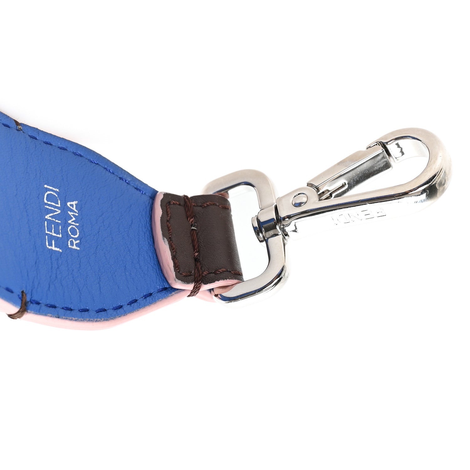 FENDIストラップ Fendi Vitello Century Snakeskin Plexiglass Bi-Color Studded Strap